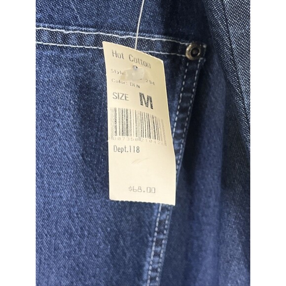 Hot Cotton Marc Ware Blue Denim Overall Maxi Dress Vintage NWT Rare Minimalist M - Picture 5 of 7
